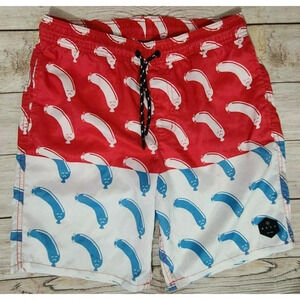 Neff Mens Swim Shorts Trunks Medium Red White Blue